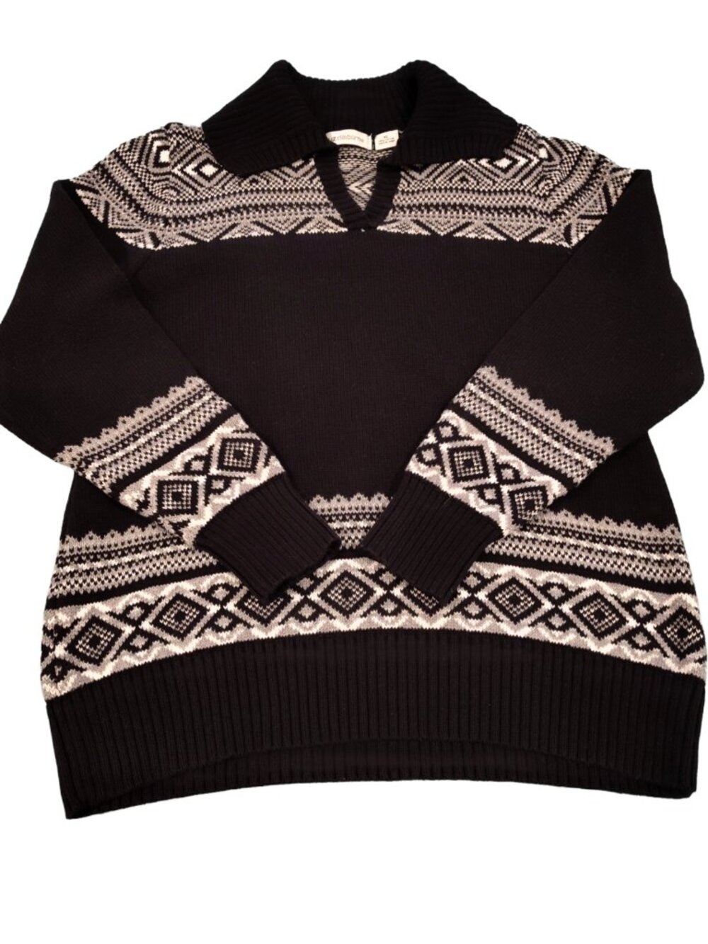 Liz Claiborne XL Women's Black, White, & Gray Sweater